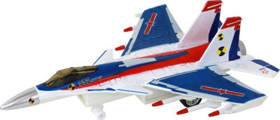 Avion lodër LEAN Toys Fighter Jet, me avull, me zëra e drita, shumëngjyrësh