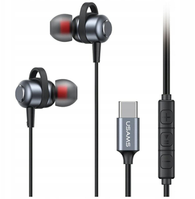 Жичани слушалки Usams EP-48, USB-C, стерео, сребрена боја
