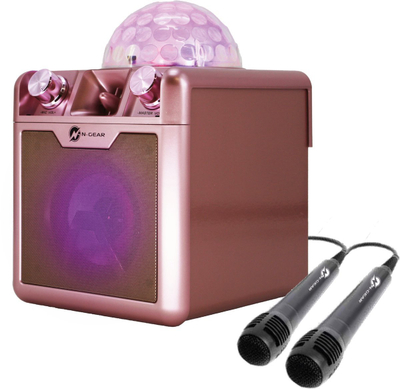 Karaoke звучник N-GEAR Disco Block 410, Bluetooth, со 2 микрофони, темно розова