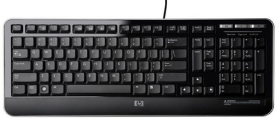 Tastierë HP USB Keyboard, me kabllo, layout danez, e zezë