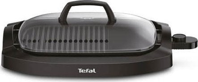 Електричен скара‑грил за маса Tefal Plancha CB6A0830, со стаклен капак, нелеплива површина, црн