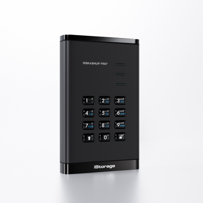 Hard disk i jashtëm iStorage DiskAshur PRO, HDD 2TB, enkriptim hardware AES 256 bit, i zi