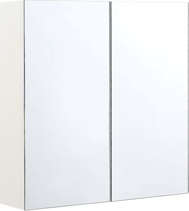 Dolap pasqyre për banjo Beliani NAVARRA, 60 cm, për tu var në mur, i bardhë
