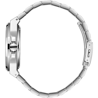 Ora burrash Lee Cooper Alexandre LC08368.371, automatike, 43mm, rrip metalik argjendtë