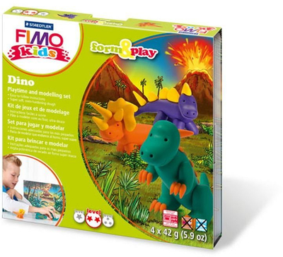 Set modelimi Staedtler Fimo Kids Form and Play Dino, 4 x 42g, shumëngjyrësh