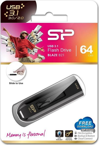 USB flash Silicon Power Blaze B21, 64GB, USB 3.2, i zi