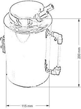 Rezervuar vajrash TurboWorks, 2L, hyrje 9mm 14mm, krom