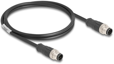 Kabllo rrjeti Delock M12, CAT5e S/FTP, 1m, IP67, e zezë