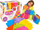 Set kreativ për batanije Knot A Blanket DIY, 45 copa 23x23cm, shumëngjyrësh