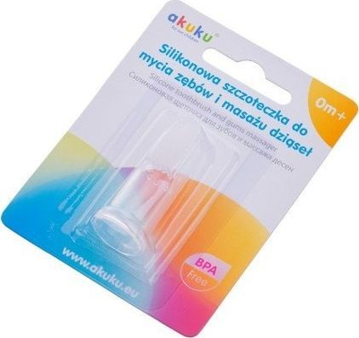 Furçë dhëmbësh për bebe Akuku, silikon i butë, pa BPA, transparente