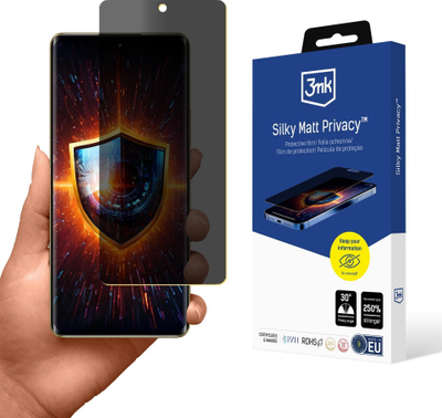 Folie mbrojtëse ekrani 3mk Silky Matt Privacy për Realme 12 Pro+, mat, privaci