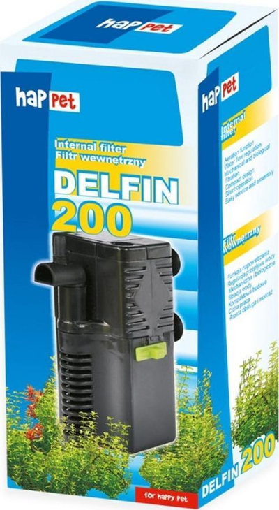 Внатрешен филтер за аквариум Happet Delfin 200, до 50L, 180L/час, црн