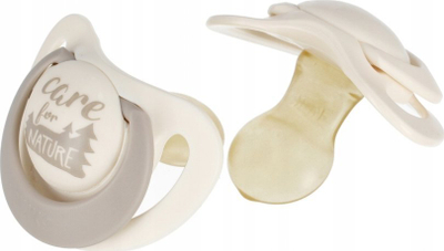 Qetësues NUK For Nature, latex anatomik, 6-18 muajsh, 2 copë, gri bezhë