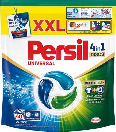 Detergjent kapsula Persil Discs 4n1 Universal, për 40 larje