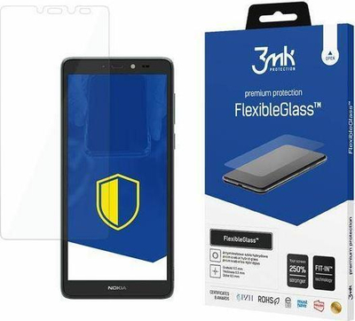 Mbrojtës ekrani 3MK FlexibleGlass për Nokia C2 2nd Edition, xham hibrid, transparent