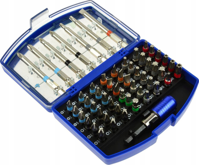Set bitash GEKO CRV 56 copë, çelik CrV, me mbajtës magnetik