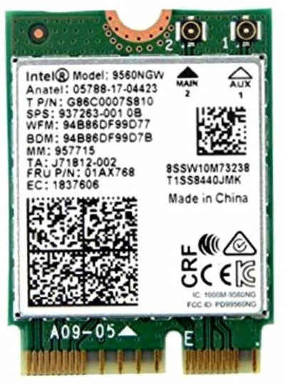 Kartë rrjeti Wi‑Fi Lenovo Intel 9560NGW, M.2, Wi‑Fi dhe Bluetooth