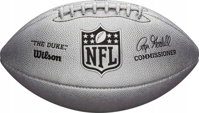 Top amerikan futbolli Wilson NFL Duke Metallic Edition WTF1827XB, lëkurë sintetike, madhësi normale, gri