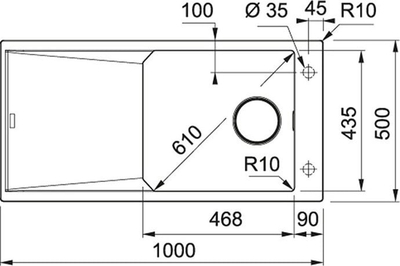 Lavaman kuzhine Franke FXG 611-10, gur sintetik, gri