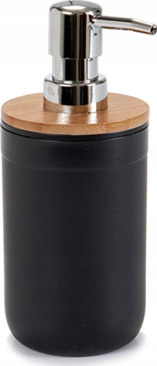 Dozator sapuni Bamboo pa firmë, 350 ml, bambu edhe polipropilen, i zi me kafe