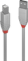 Kabllo Lindy 36681, USB-A në USB-B, 0.5m, e hirtë