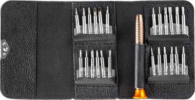 Set kaçavidash precize AMiO, 25 copë, 24 maja çeliku inoksi, me kuti