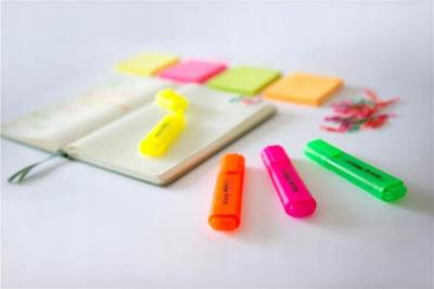 Marker fluoreshent MemoBe Highlighter, majë e pjerrët, i verdhë