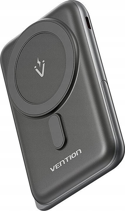 Пренослив полнач Vention магнетска безжична надворешна батерија, 10000mAh, 20W, црна