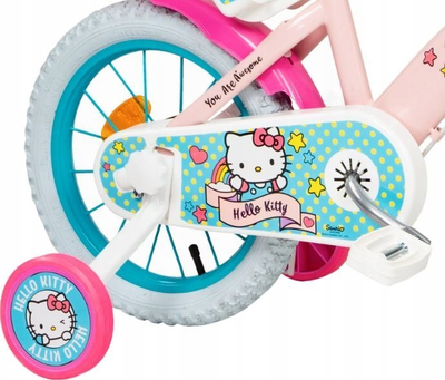 Bicikletë për kalamaj TOIMSA Hello Kitty 1449, 14", me rrota ndihmëse, rozë