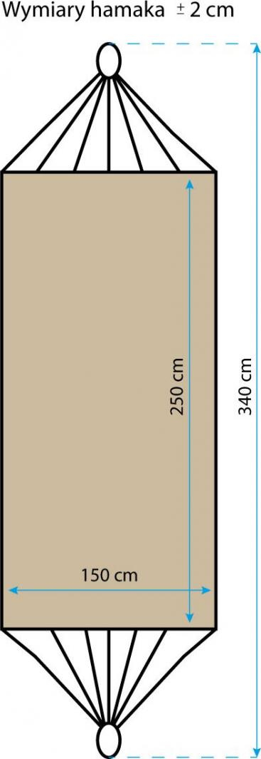 Luhatëse Hammock Classic XXL 2, për 2 persona, 250 x 150cm, bardhë/kaltër