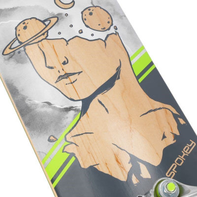 Skateboard Spokey Skalle II, ABEC7, 92A, gri