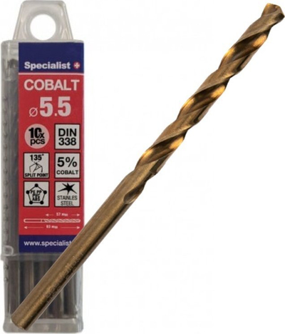 Set shirbela metali Specialist+ COBALT, 5.5 mm, 10 copë, ngjyrë ari