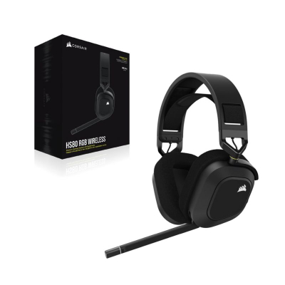 Kufje gaming Corsair HS80 Wireless, 7.1 Dolby Atmos, RGB, të zeza