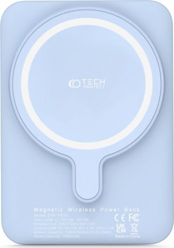 Powerbank Tech-Protect PB10 LifeMag, 5000mAh, MagSafe 15W, blu