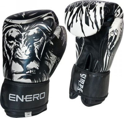 Doreza boksi Enero Tiger, 10oz, lëkurë PVC, të zeza