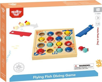 Loje tavoline Tooky Toy Small Fish Diving, dru, 22 x 22 cm, shumëngjyrëshe