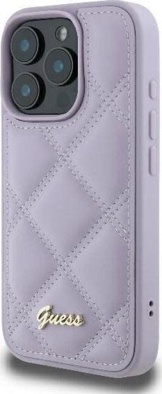 Kapak telefoni Guess Quilted Metal Logo për iPhone 16 Pro Max 6.9", lejla e çelët
