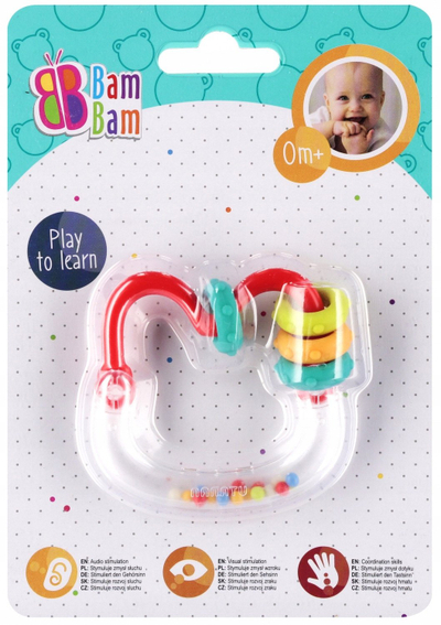 Спирална играчка за бебиња Bam Bam 569049, со ѕвонче, шарена