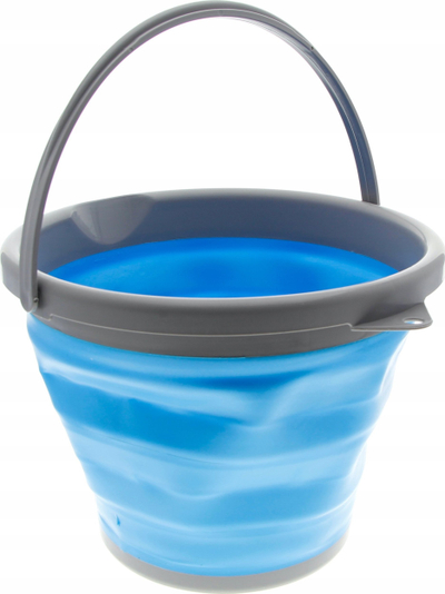 Kovë palosme silikoni, 10L, plastike, blu