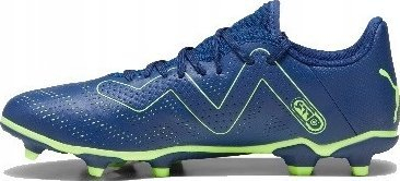 Këpucë futbolli PUMA FUTURE PLAY FG AG, për burra, për bar natyral edhe artificial, blu me jeshile fluo