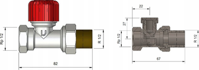 Valvul termostatike për radiatorë Royal, lidhje 1/2", e bardhë