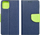 Këllëf-portofol Fancy për Xiaomi 13T / 13T Pro, bëhet si qëndrim, me xhepa për karta, blu navy me lime