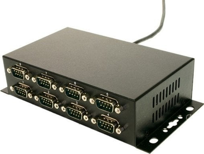Adapter USB Exsys EX-1338HMV, USB 2.0 në 8x RS-232, montim me vida, i zi