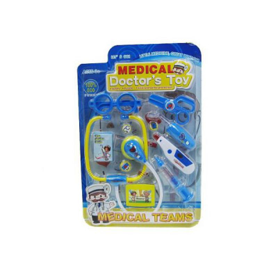 Lodër set doktor Hipo 66001C-29, 8 pjesë, me drita dhe zë, blu