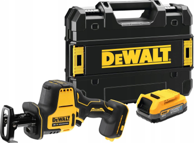 Sharrë reciproke Dewalt 18V XR me bateri 1.7Ah Powerstack, pa kabllo