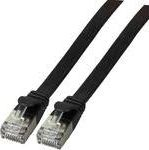 Kabllo rrjeti EFB Flat RJ45 U / FTP, Cat. 6A, PVC, 2m, e zezë