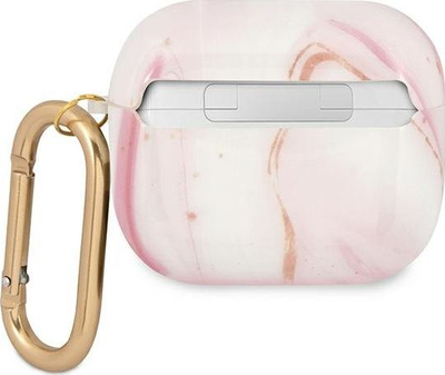 Mbulesë mbrojtëse Guess GUA3UNMP Marble Collection për AirPods 3, TPU, rozë
