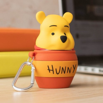 Kuti mbrojtëse për AirPods, 3D enë mjalti, gjenerata 1 dhe 2, e verdhë