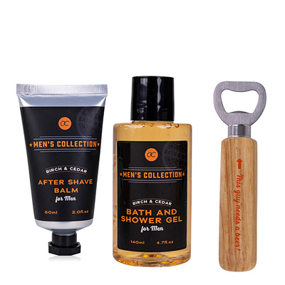 Set Xhel dushi 140 ml + Losion pas rrojës 60 ml + Hapëse shisheje Accentra Men Body Care Kit