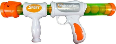 Pushkë lodër LEANToys Rifle Pistol, toptha të butë shkumë, 12 copë municion, e bardhë portokalli